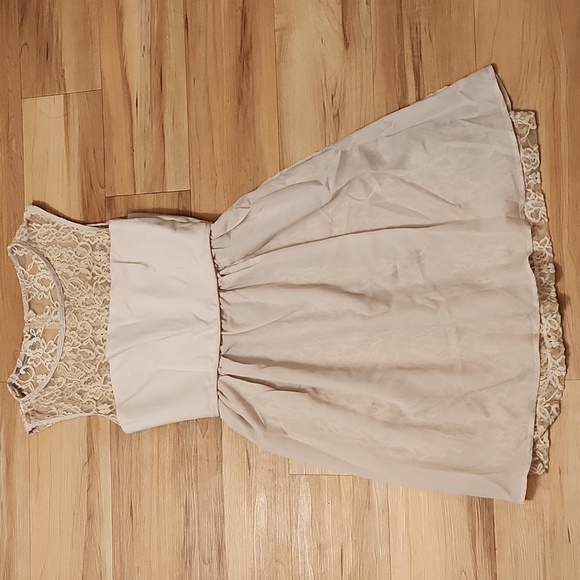 ZARA WOMAN Tan color  Lace Sleeveless Dress, Sz S - Picture 5 of 12